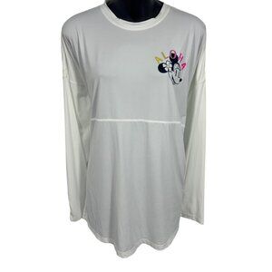 Disney Aulani Spirit Jersey Minnie Aloha Long Sleeve Shirt UPF 50+ Small White